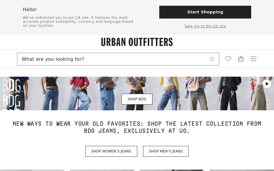 www.urbanoutfitters.com/ screen capture