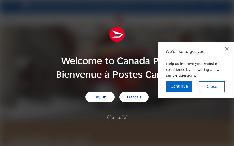 www.canadapost.ca/ screen capture