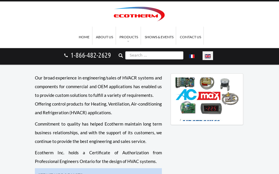 www.ecotherm.ca screen capture