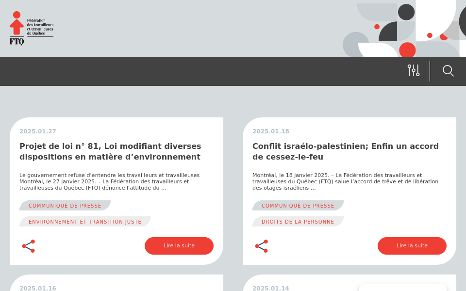 ftq.qc.ca/ screen capture