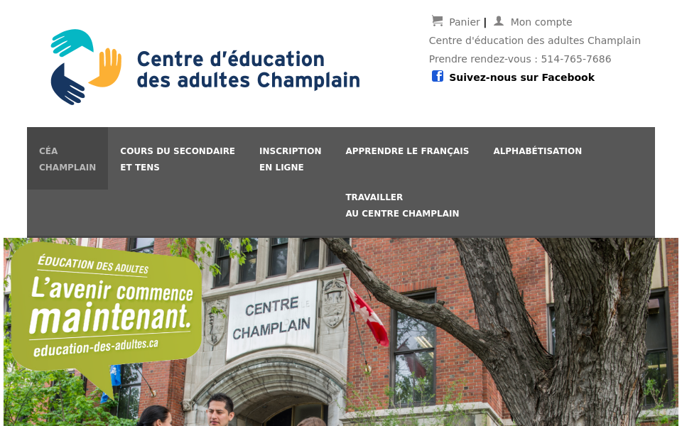 champlain.centrecsmb.com/ screen capture