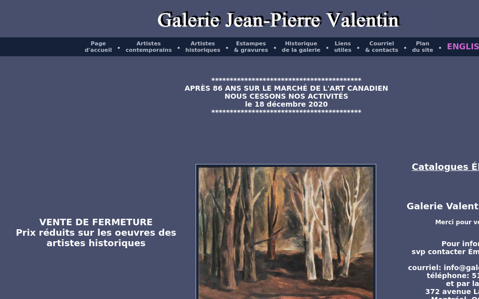 www.galerievalentin.com/ screen capture