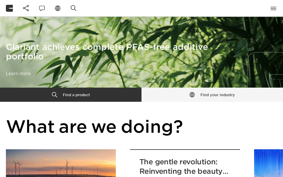 www.clariant.com/ screen capture
