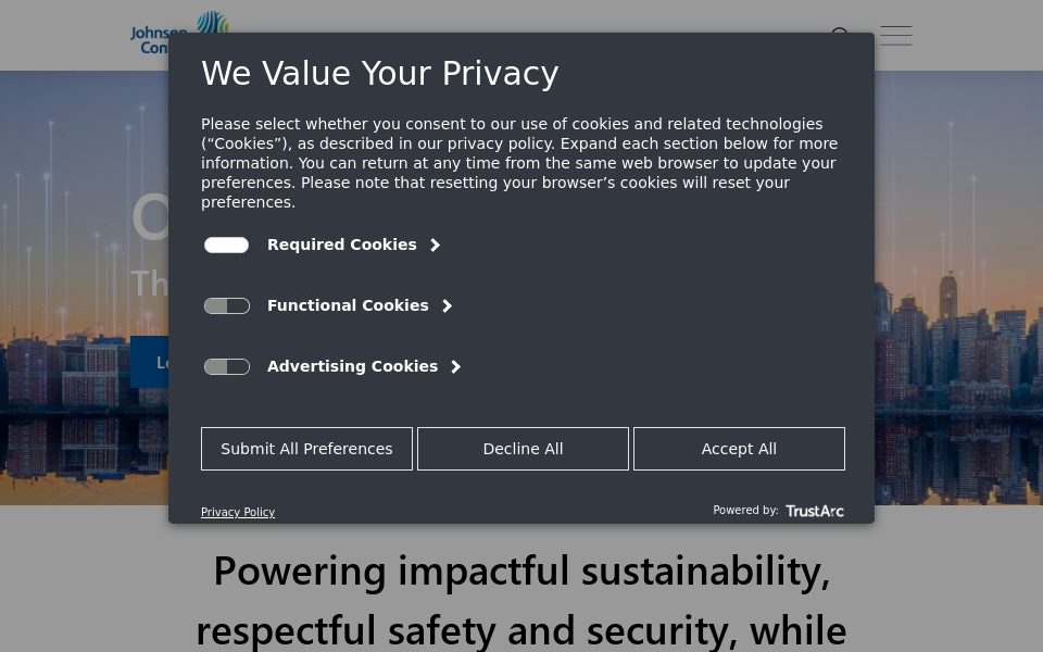 www.johnsoncontrols.ca/ screen capture