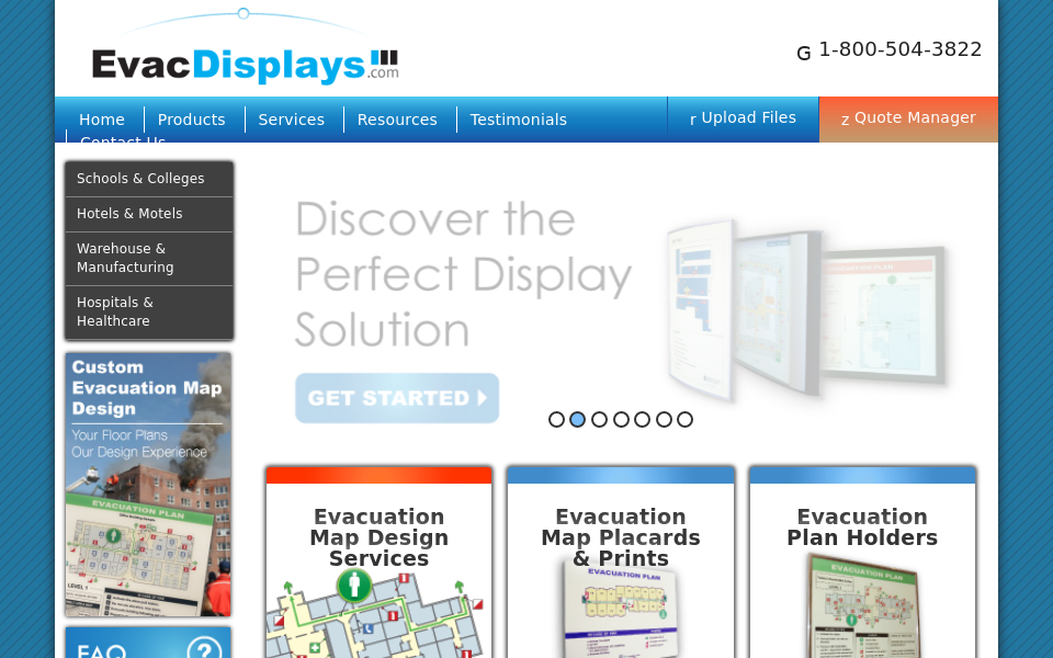 evacdisplays.com/ screen capture