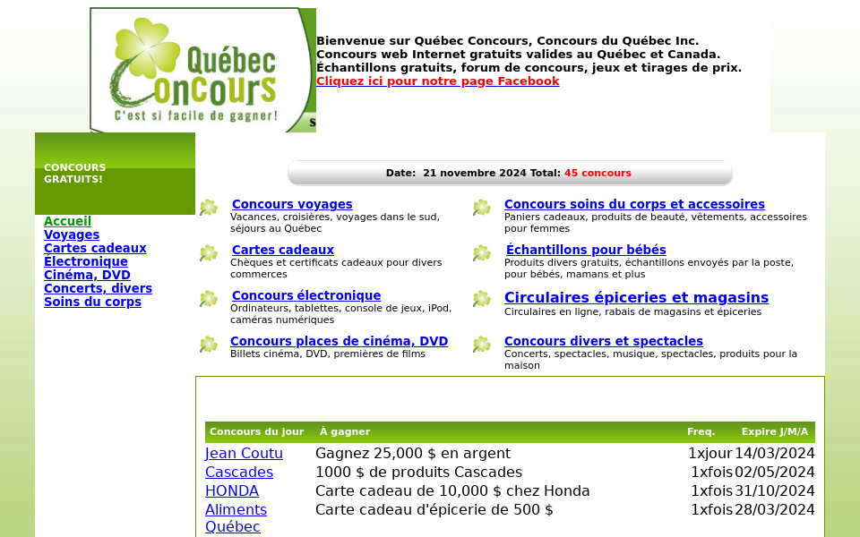 www.quebecconcours.com/ screen capture
