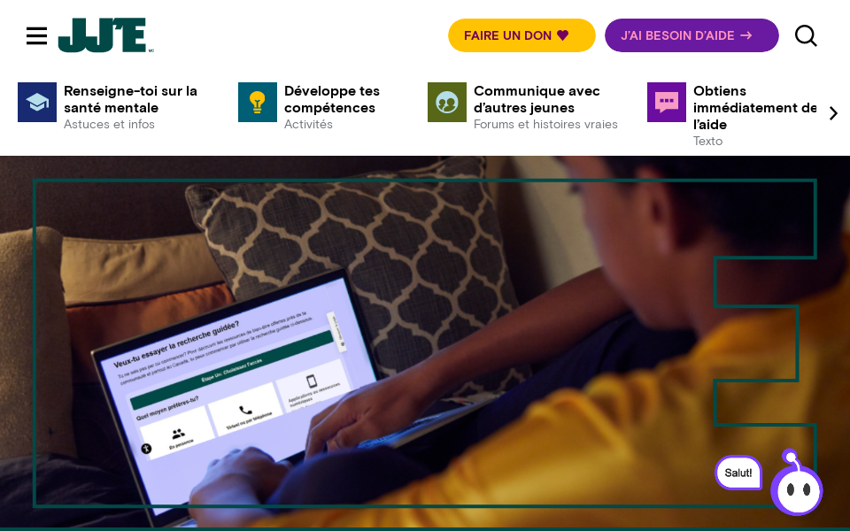 jeunessejecoute.ca/ screen capture