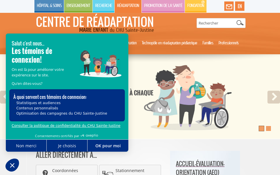 readaptation.chusj.org/ screen capture