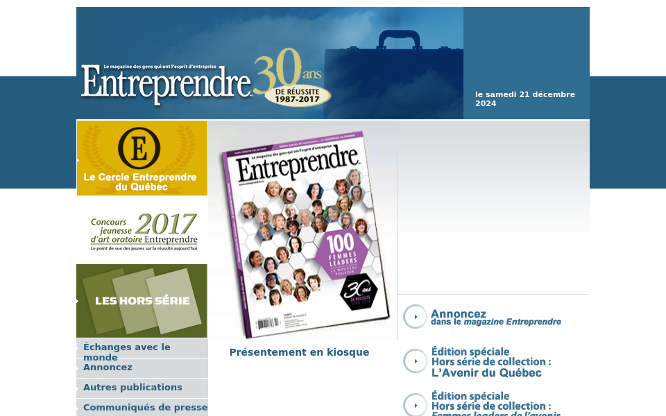 www.entreprendre.ca/ screen capture