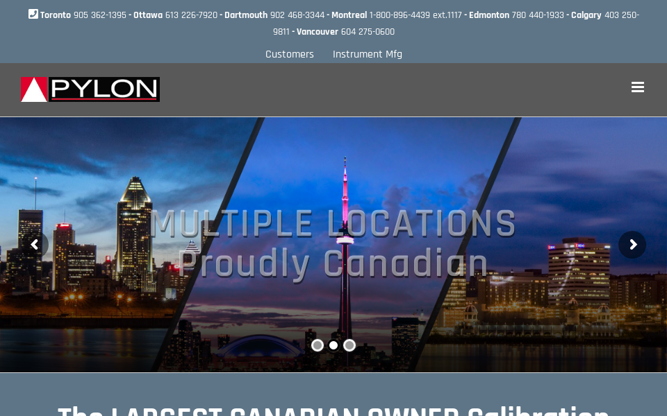 pylonelectronics.com/ screen capture