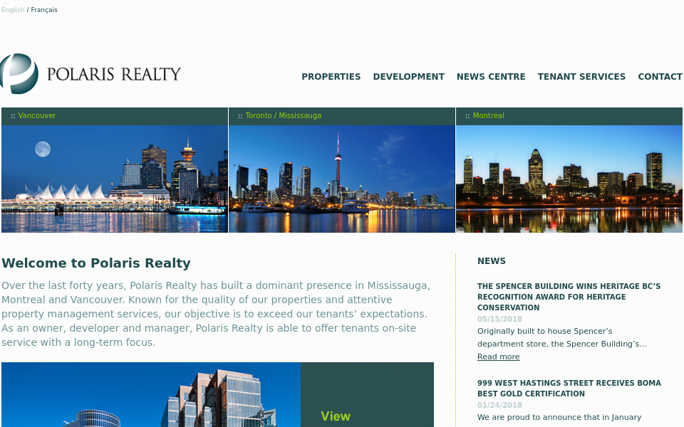 www.polarisrealty.com screen capture