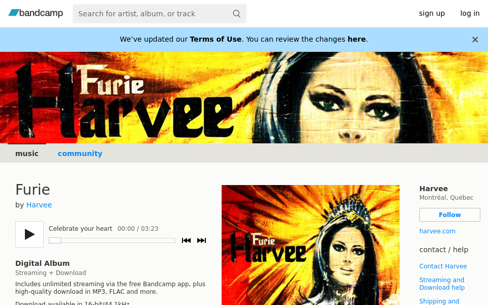 harvee.bandcamp.com/ screen capture