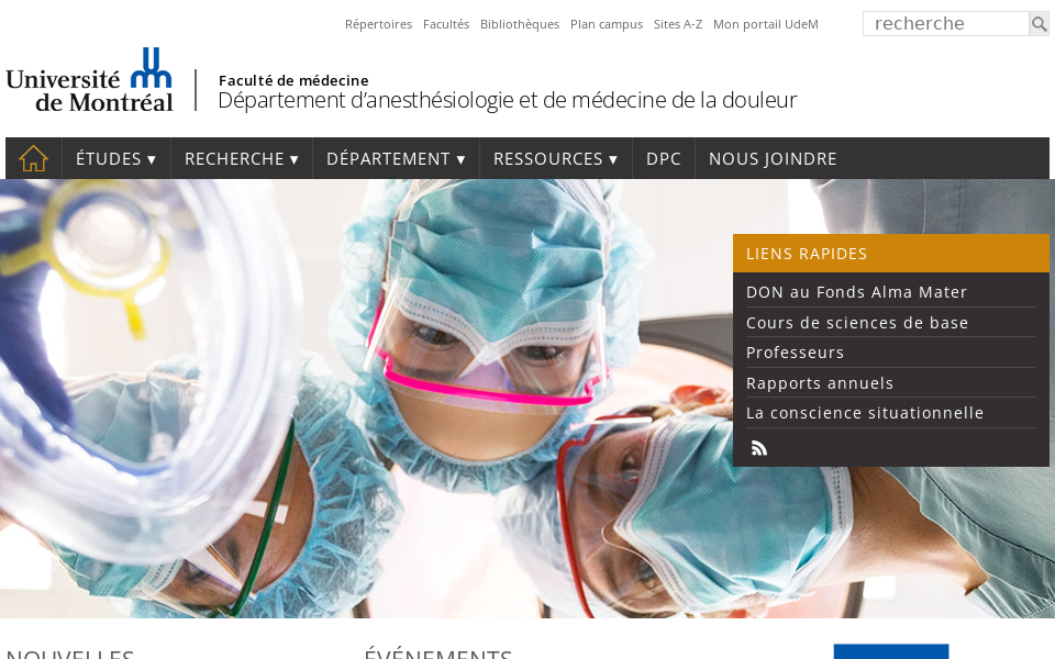 anesthesiologie.umontreal.ca/ screen capture