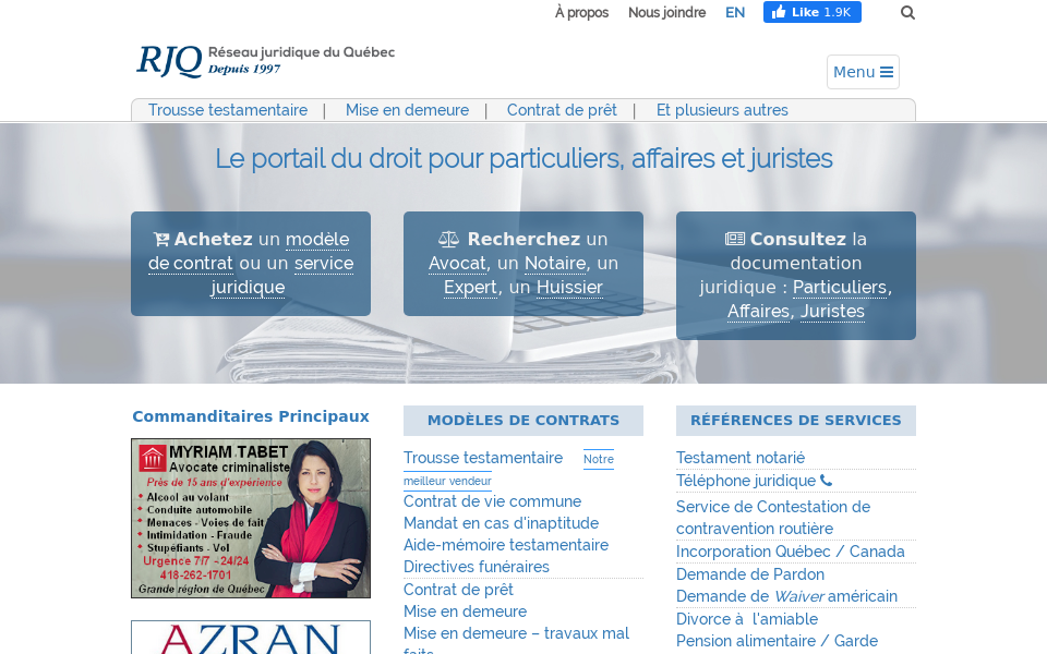 www.avocat.qc.ca/ screen capture