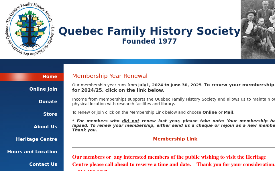 www.qfhs.ca/ screen capture