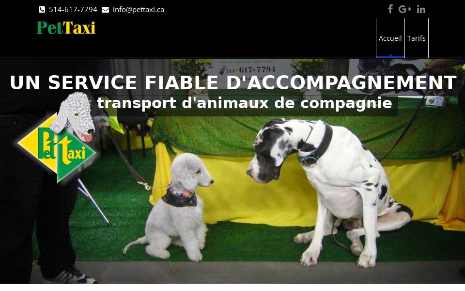 pettaxi.ca/ screen capture