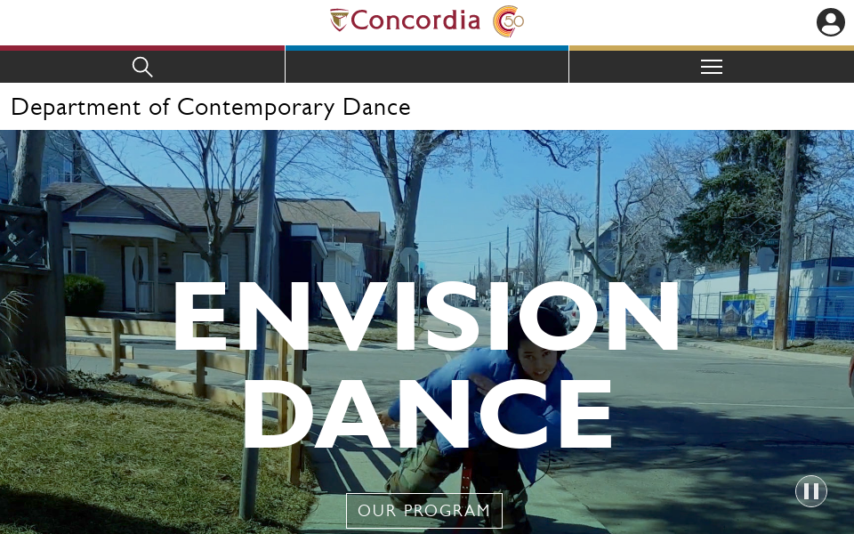 dance.concordia.ca/ screen capture