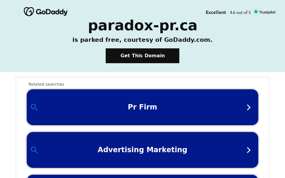www.paradox-pr.ca/ screen capture