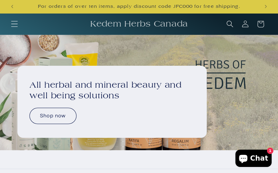 www.kedemherbs.com/ screen capture