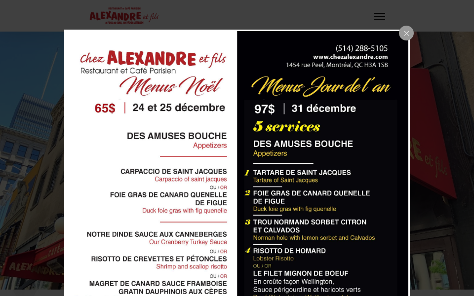 www.chezalexandre.com/ screen capture