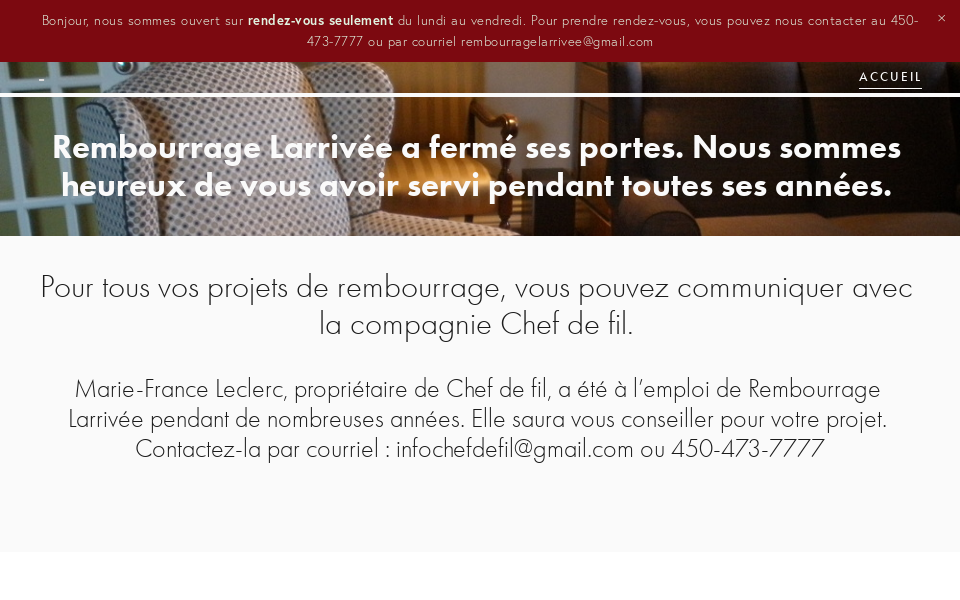 www.rembourragelarrivee.com/ screen capture