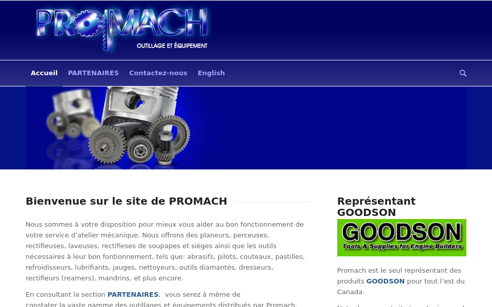 www.promach.ca/ screen capture