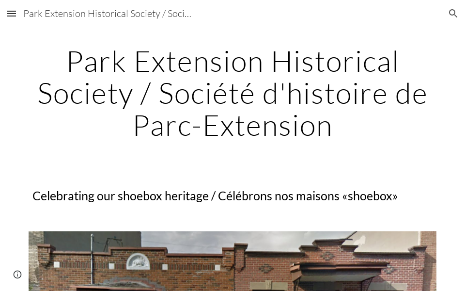www.histoireparcextension.org/ screen capture