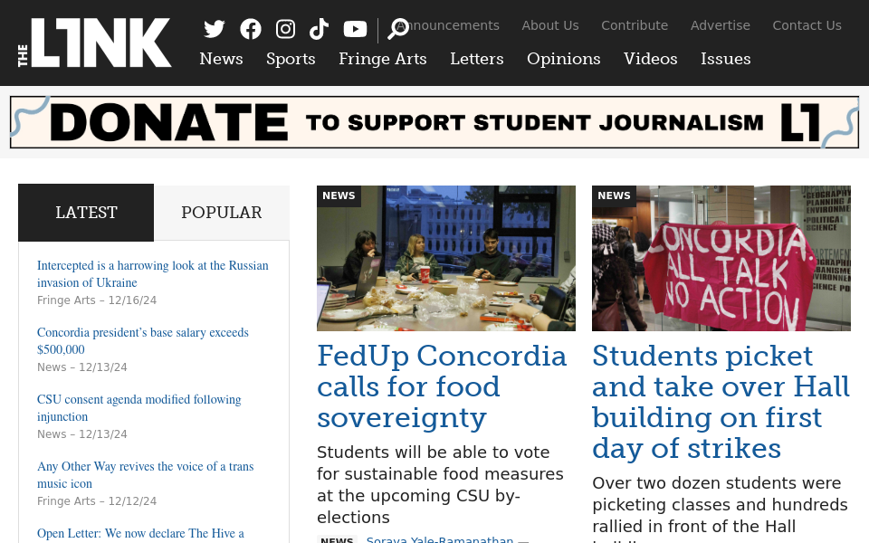 thelinknewspaper.ca/ screen capture