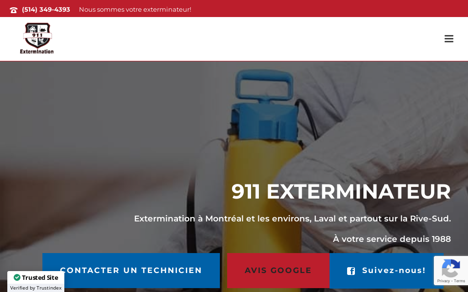 911exterminateur.com/ screen capture