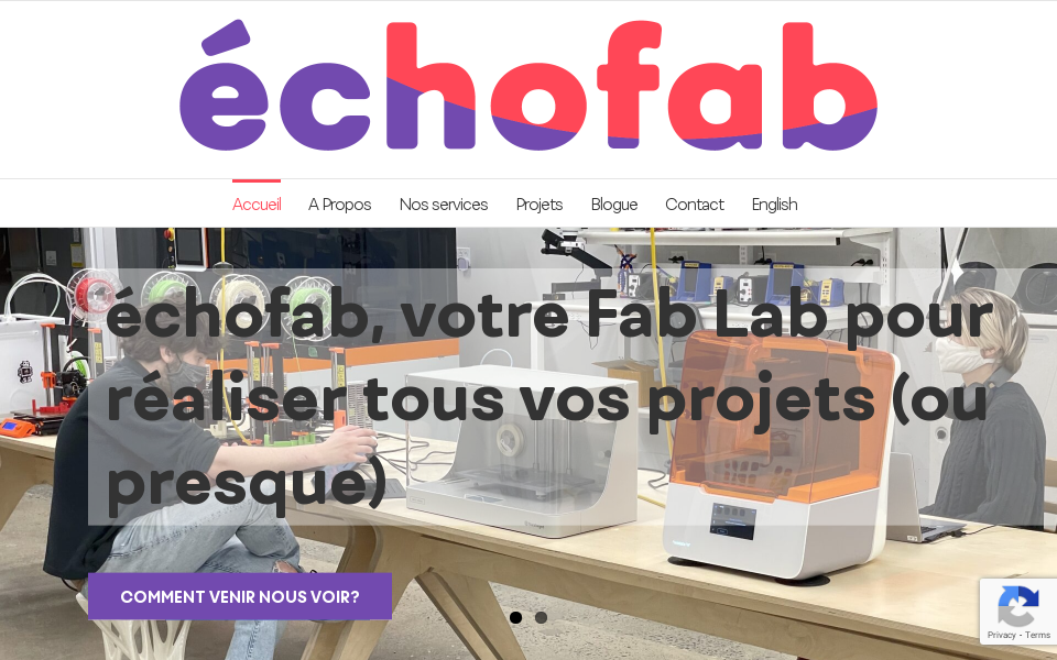 www.echofab.quebec/ screen capture