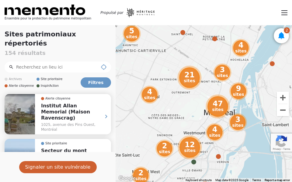 memento.heritagemontreal.org/ screen capture