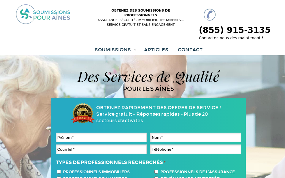 soumissionspouraines.ca/ screen capture