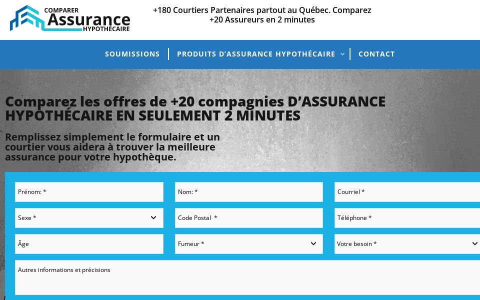 comparerassurancehypothecaire.ca/ screen capture