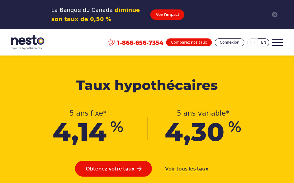 www.nesto.ca/fr/taux-hypothecaires/ screen capture