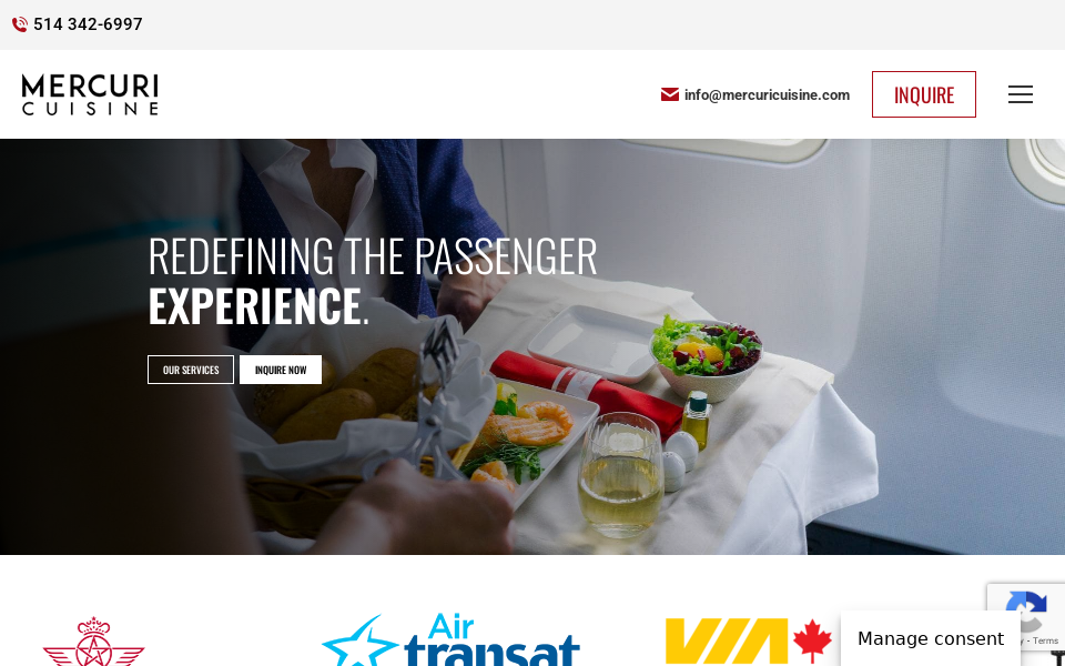 mercuricuisine.com screen capture