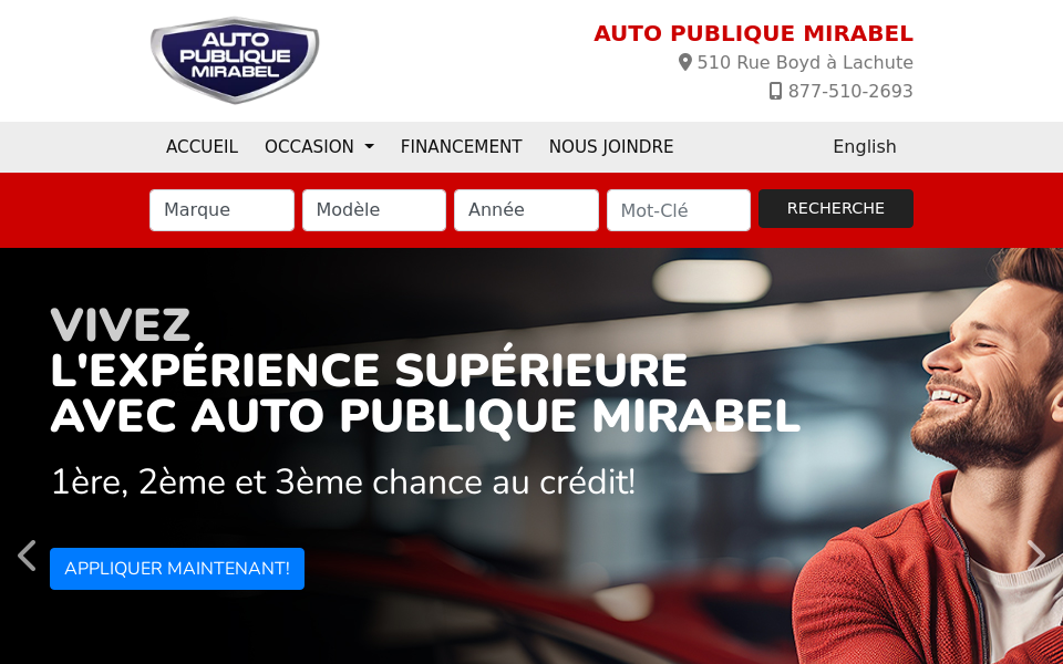 www.autopubliquemirabel.ca/ screen capture