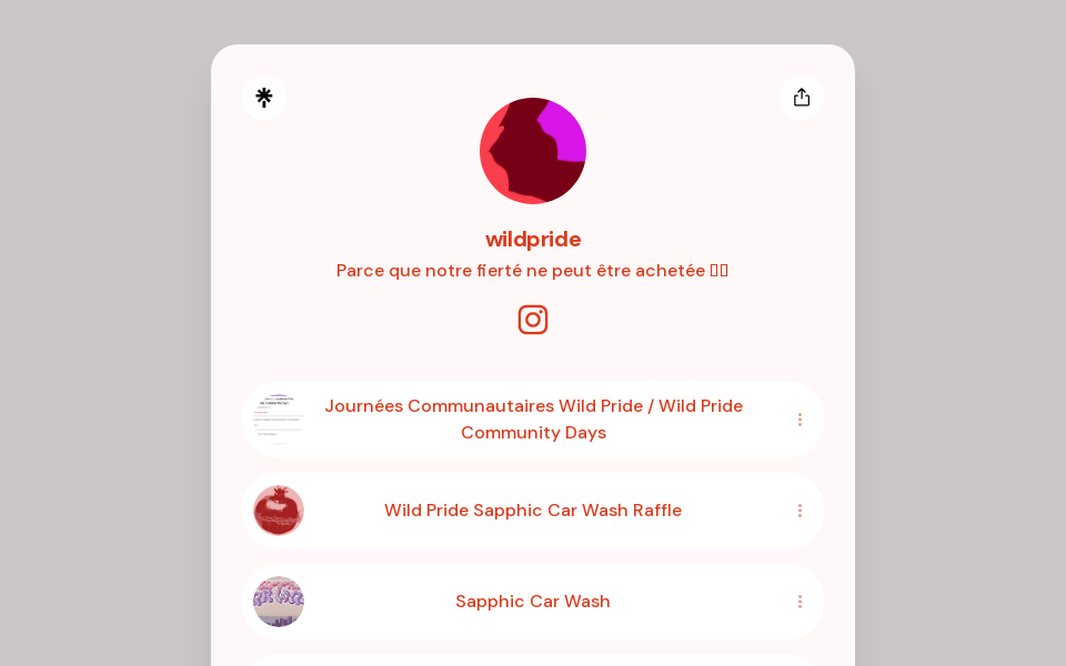 linktr.ee/wildpride screen capture