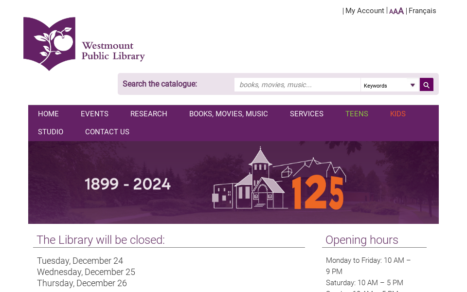 westlib.org/ screen capture