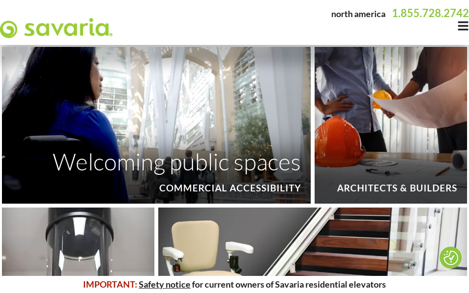 savaria.com/ screen capture