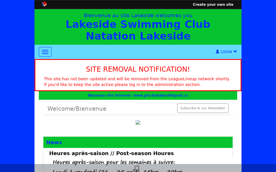 piscinelakesidepool.ca/ screen capture