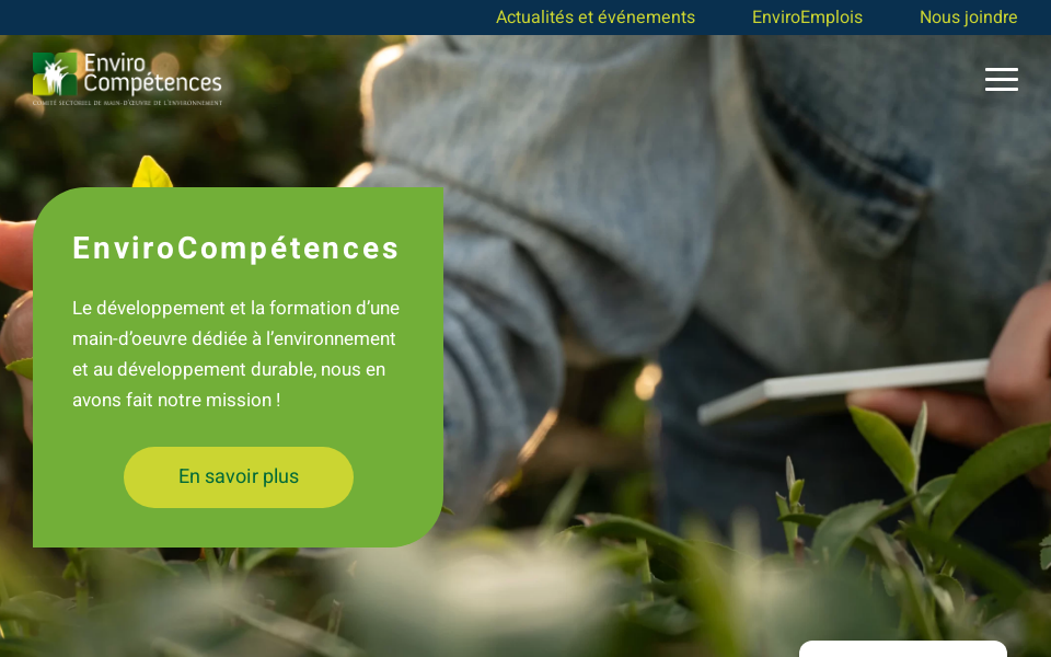 www.envirocompetences.org/ screen capture
