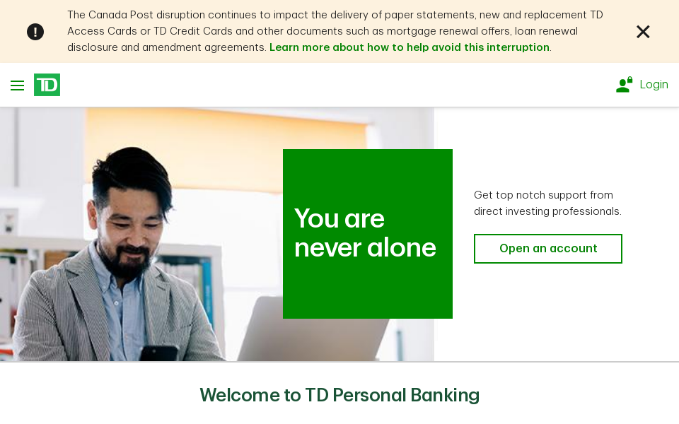 www.tdcanadatrust.com/ screen capture