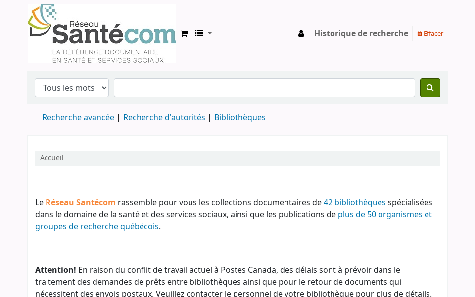 catalogue.santecom.qc.ca/ screen capture