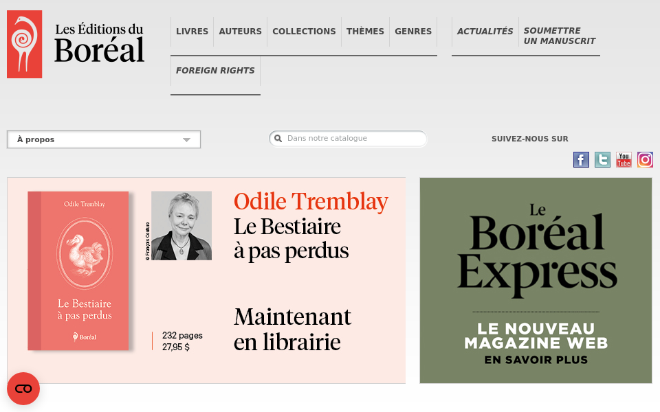 www.editionsboreal.qc.ca/ screen capture