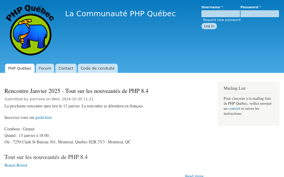 www.phpquebec.org/ screen capture