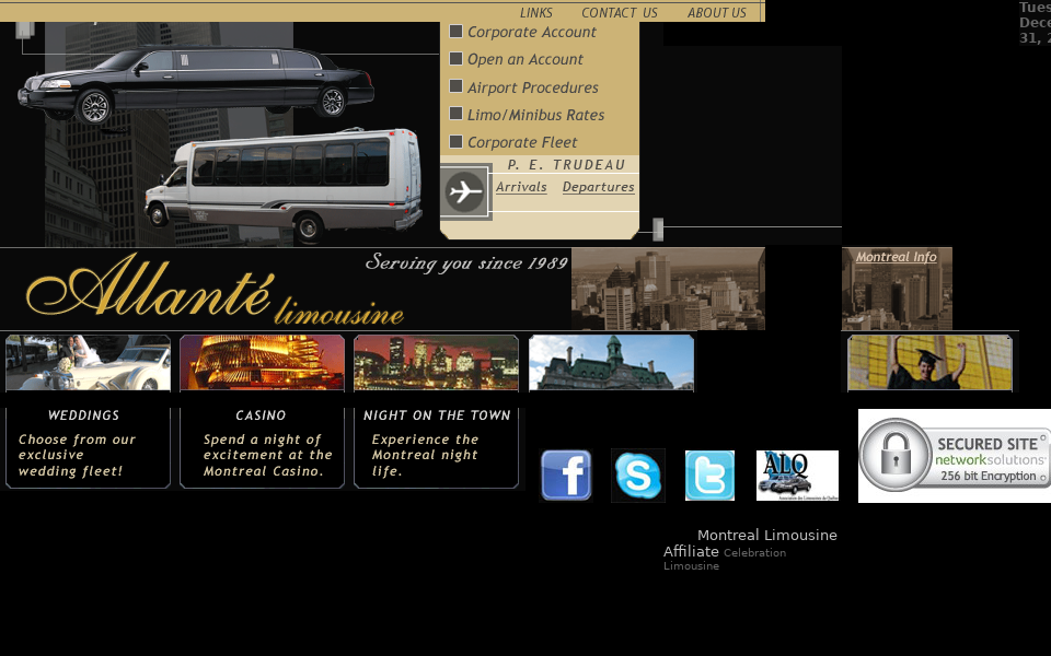 www.allantelimousine.com/ screen capture