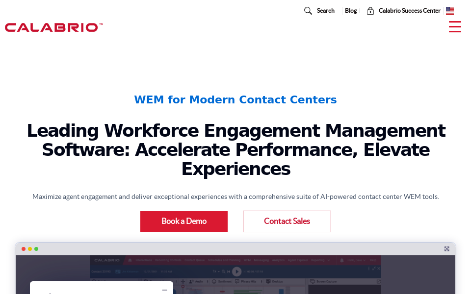 www.calabrio.com/ screen capture