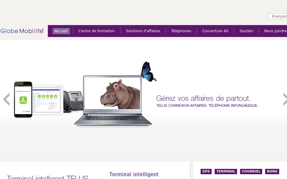 globemobilite.ca screen capture